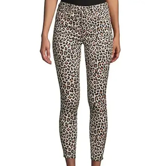 Design Lab - High-Rise Skinny Jeans Leopard Print - Picture 1 of 2